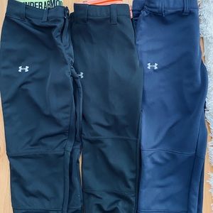 3 pair Under Armour strike zone softball pants.